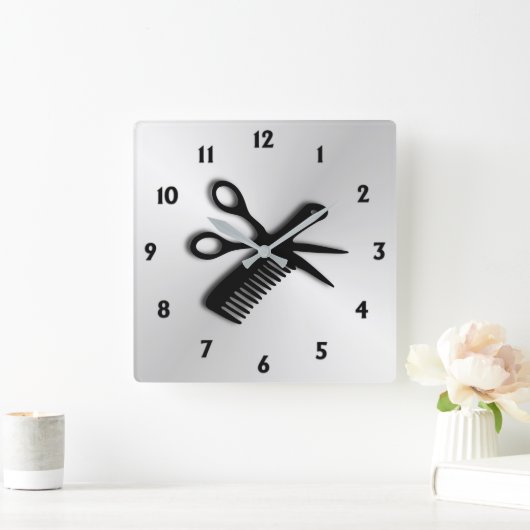 Schaar en kam vierkante klok (Huis)