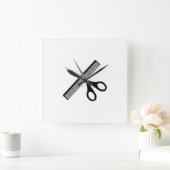 schaar en kam vierkante klok (Huis)