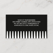 Schaar en kam voor herenkapper visitekaartje (Achterkant)