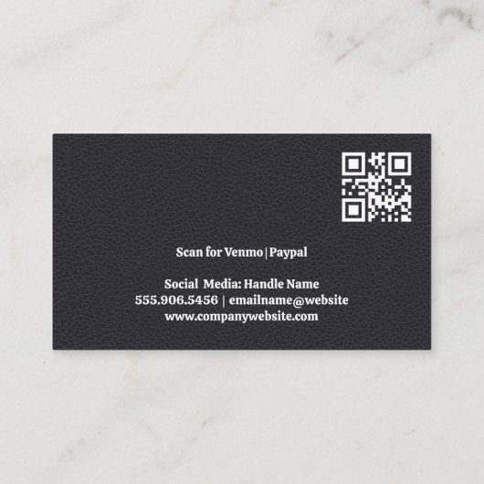 Schaar en kam | Waterverf goudolie Visitekaartje (Achterkant)