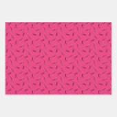 Schaar- en kammetjes roze haarstaartpatronen inpakpapier vel (Voorkant 3)
