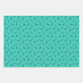 Schaar- en kampenpatronen voor Blauwgroen haarstaa Inpakpapier Vel (Voorkant 3)