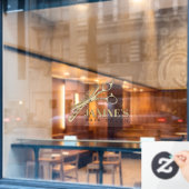Schaar en Kamper Kapperszaak Goud ID814 Raamsticker (Cafe Raam)