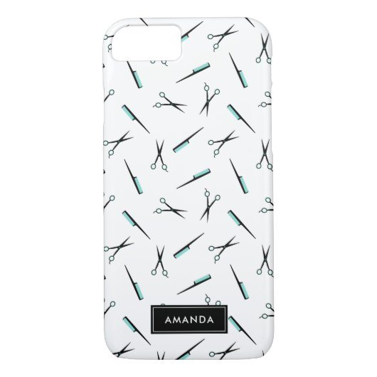 Schaar- en komstpatroon - Naam toevoegen Case-Mate iPhone Case (Achterkant)