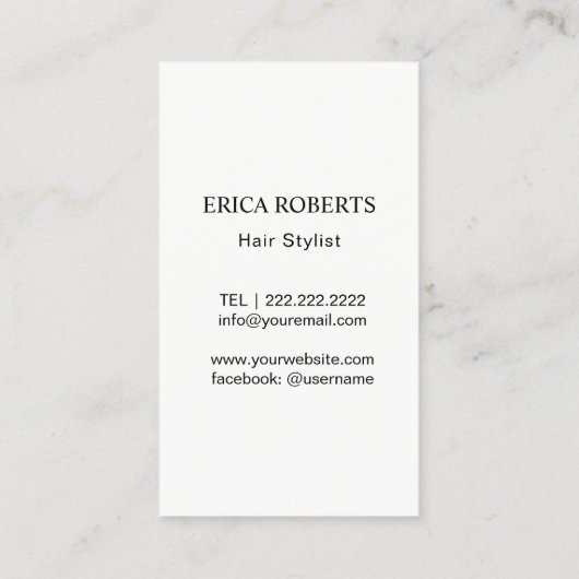  schaar- en Roos-minimumaantal haarstylist Visitekaartje (Achterkant)