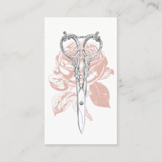  schaar- en Roos-minimumaantal haarstylist Visitekaartje (Voorkant)