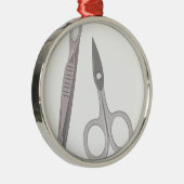 Schaar- en tweezers metalen ornament (Rechts)