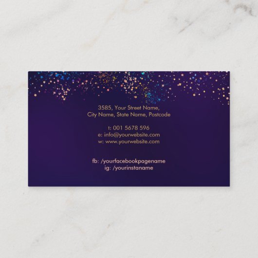 Schaar en vlinder goud en kleur visitekaartje (Achterkant)