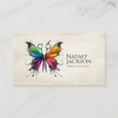 Schaar en Vlinder Waterverf Visitekaartje (Voorkant)