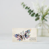 Schaar en Vlinder Waterverf Visitekaartje (Staand voorkant)