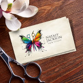 Schaar en Vlinder Waterverf Visitekaartje