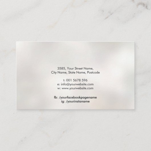 Schaar en vlinder zwarte inkt visitekaartje (Achterkant)