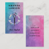 Schaar | Floral Regeling | Waterverf Textuur Visitekaartje (Voorkant / Achterkant)