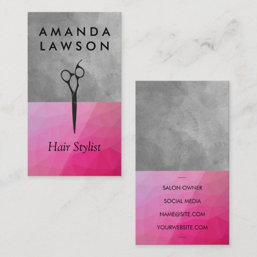 schaar | Geometrische Waterverf Visitekaartje (Voorkant / Achterkant)