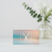 Schaar | Glas Textuur Achtergrond Afsprakenkaartje (Staand voorkant)