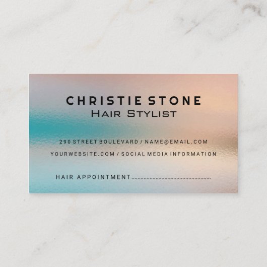 Schaar | Glas Textuur Achtergrond Afsprakenkaartje (Achterkant)