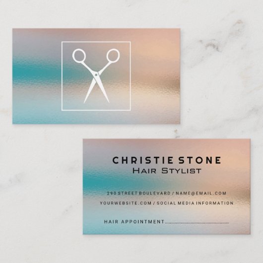 Schaar | Glas Textuur Achtergrond Afsprakenkaartje (Voorkant / Achterkant)