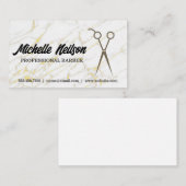 schaar | Gold White Marble Background Visitekaartje (Voorkant / Achterkant)