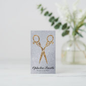 schaar |  / Goud / Glitter Visitekaartje (Staand voorkant)