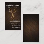 schaar |  / Goud | houten Visitekaartje (Voorkant / Achterkant)