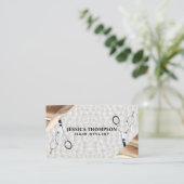 schaar | Goud olienlint | Geometrisch patroon Visitekaartje (Staand voorkant)