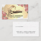 schaar | Goudborstel | Bloemen | Hair Logo Afsprakenkaartje (Voorkant / Achterkant)