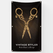 schaar | /gouden signage spandoek (Verticaal)