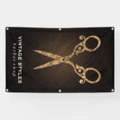 schaar | /gouden signage spandoek (Horizontaal)