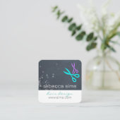 schaar grijs en wit modern vierkante visitekaartje (Staand voorkant)