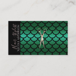 Schaar Groen Zeemeermin Hair Stylist Visitekaartje
