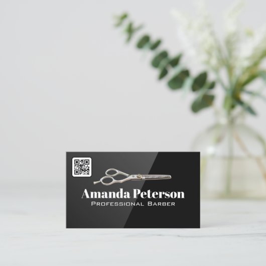 Schaar Haar Clippers | Visitekaartje QR-code (Staand voorkant)