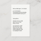 Schaar haar Logo | blauw marmer | Hout Afsprakenkaartje (Achterkant)