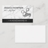 Schaar haar Logo | Marmer | houtversiering Visitekaartje (Voorkant / Achterkant)