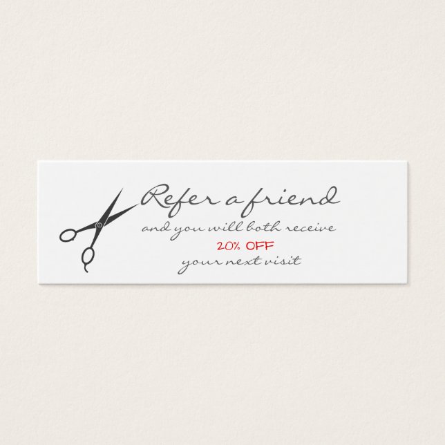 Schaar Haar Salon Verwijzing Kaart (Voorkant)