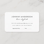 Schaar Haarspeld | Waterverf Zwart Afsprakenkaartje (Achterkant)