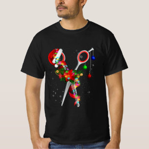 Schaar Haarstylist Santa Kerstmis Haar Stylist H T-shirt