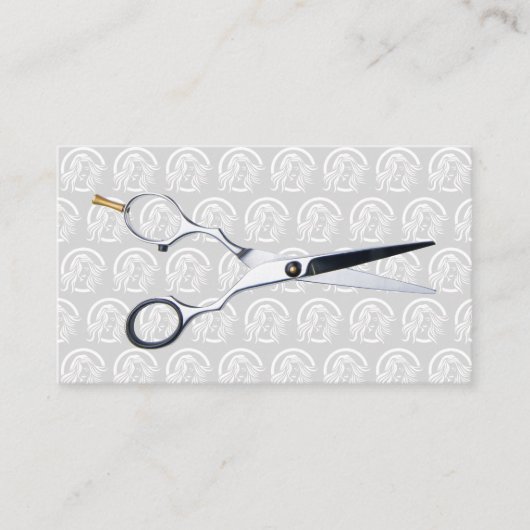 schaar | Hair Beauty Logo Pattern Visitekaartje (Voorkant)