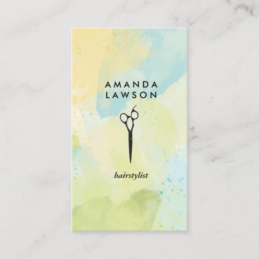 schaar | Hair Stylist | WATERVERF Visitekaartje (Voorkant)