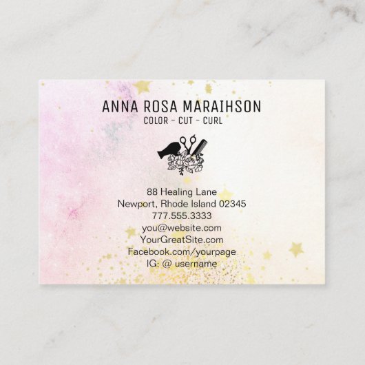 *~* Schaar Hart Glitter Droger AP6 Visitekaartje (Achterkant)