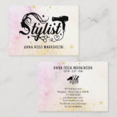 *~* Schaar Hart Glitter Droger AP6 Visitekaartje (Voorkant / Achterkant)