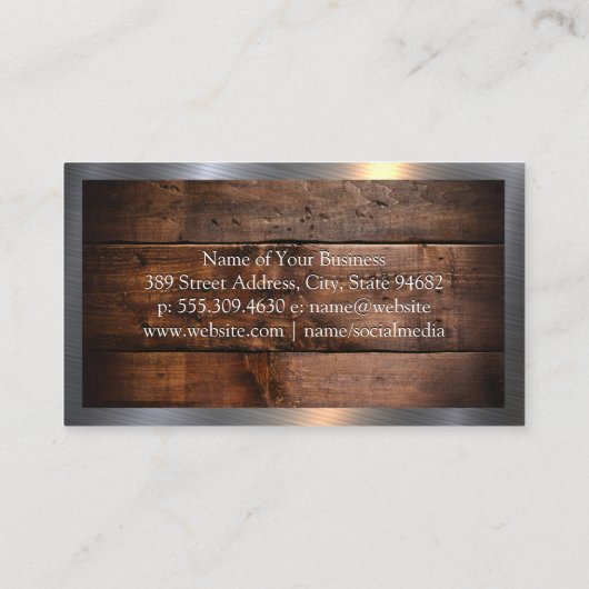 schaar | Hout en metaalhoudend Lijst Visitekaartje (Achterkant)