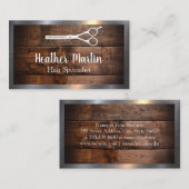 schaar | Hout en metaalhoudend Lijst Visitekaartje (Voorkant / Achterkant)