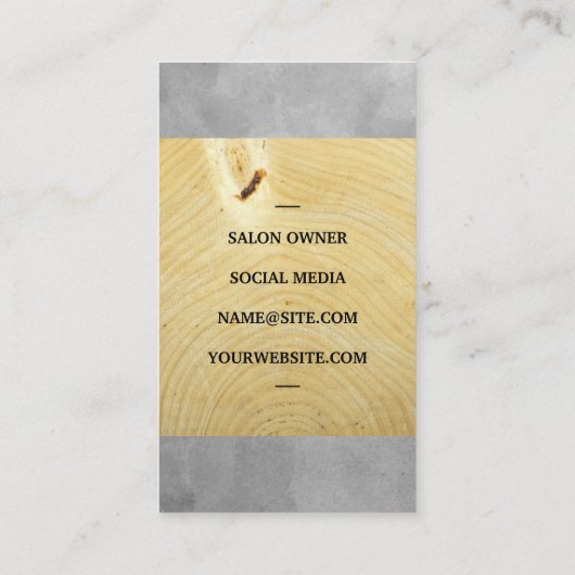 Schaar | Hout en waterverf Visitekaartje (Achterkant)