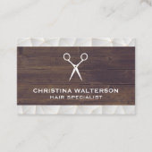 schaar | Hout | Modern geometrisch Visitekaartje (Voorkant)