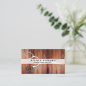 schaar | Houten planken Visitekaartje (Staand voorkant)