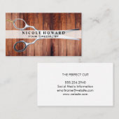 schaar | Houten planken Visitekaartje (Voorkant / Achterkant)