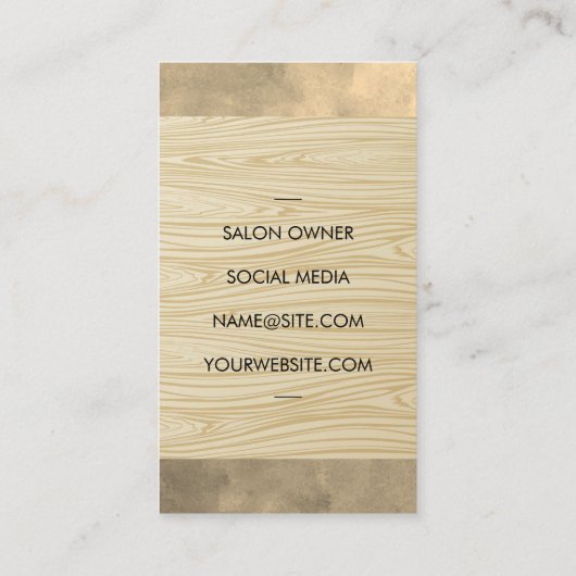 Schaar | Houtstructuur Achtergrond Visitekaartje (Achterkant)