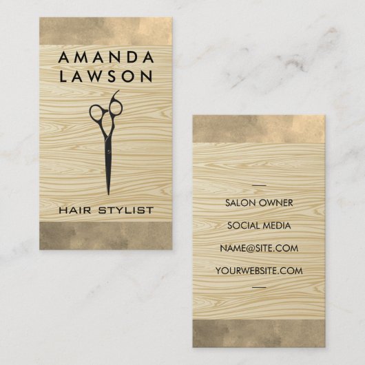 Schaar | Houtstructuur Achtergrond Visitekaartje (Voorkant / Achterkant)