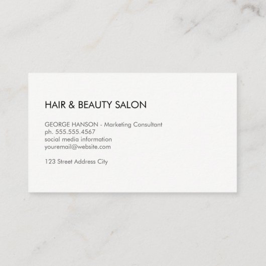 Schaar icoon / Kapsalon Visitekaartje (Achterkant)