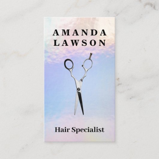 schaar | Iridescent Folie Achtergrond Visitekaartje (Voorkant)